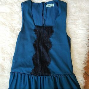 CAMILLA TREE Blue Black Lace Sleeveless Dress